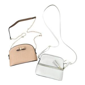 White Crossbody Women’s Purse and Nude Crossbody Women’s Purse, 2 for 1